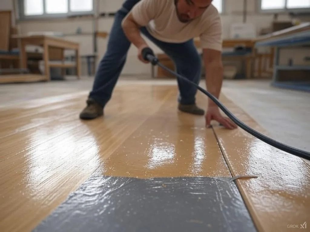 Polyurethangulv installation