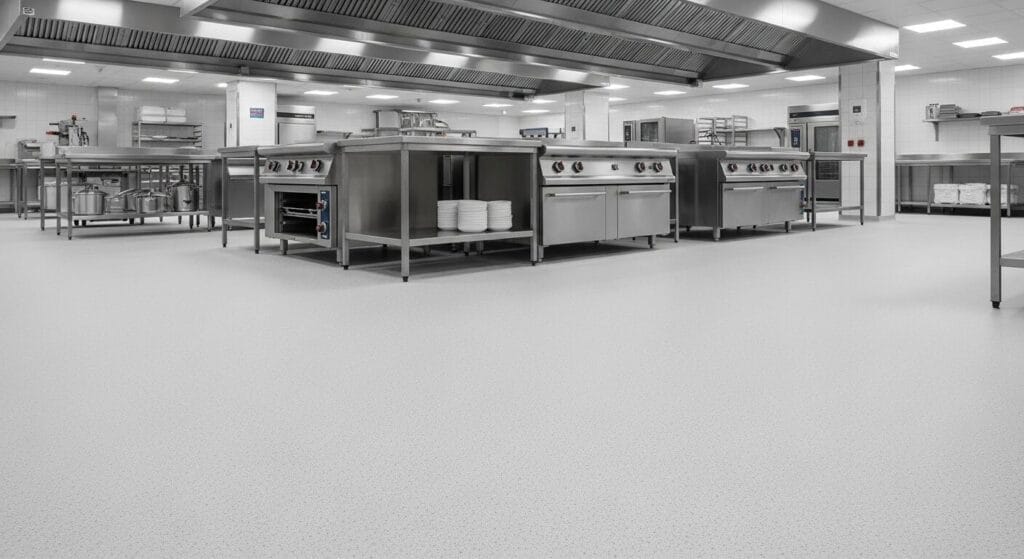 Fugefri gulvbelægning til storkøkken